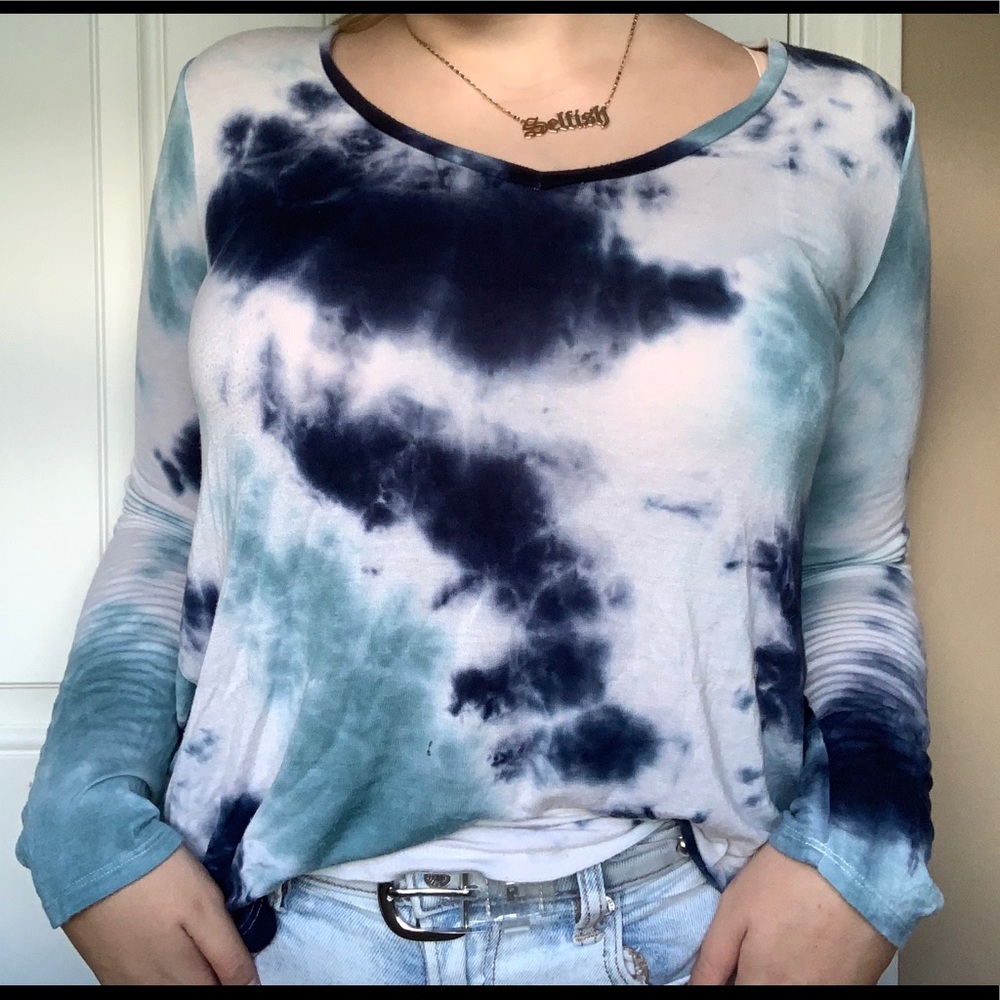 tie dye long sleeve top